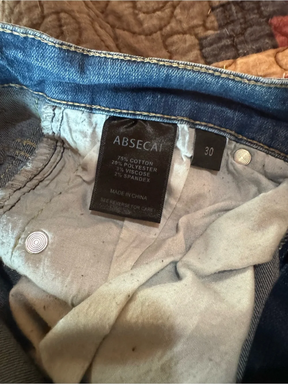 90s style Blue Distressed Jeans with Yellow Side Stripe